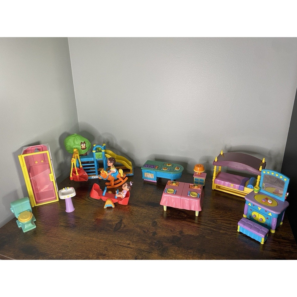 Dora the Explorer Dollhouse Furniture Lot Vintage Mattel Y2K 2000s